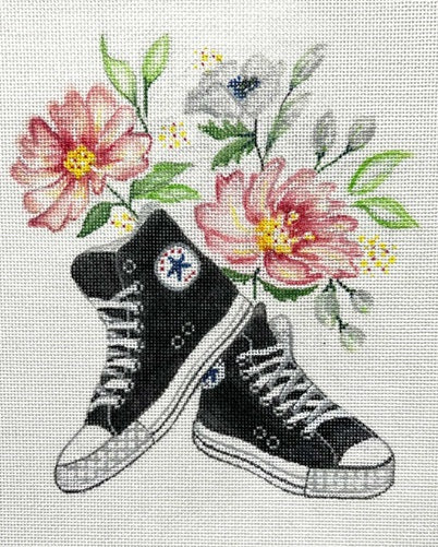 Black Hight Tops w/Flowers