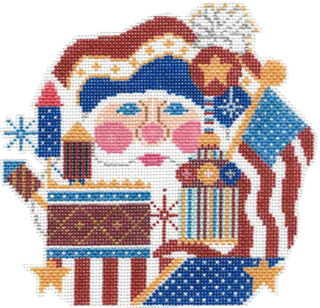 Patriotic Santa Head