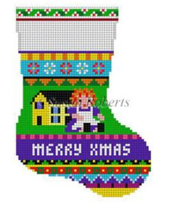 Bold Stripe Doll House Mini Stocking