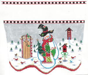 Patchwork Snowman Stocking Cuff