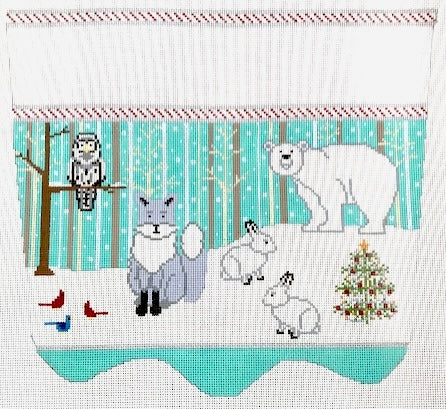 Snowy Forest Animals Stocking Cuff