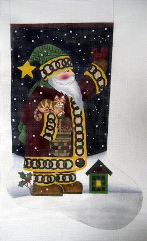 Homespun Santa Stocking