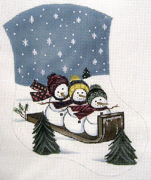 Snowmen on Sled - Mini Sock
