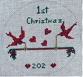 Baby's First Christmas - Red Birds (Kates Finepoint Designs)