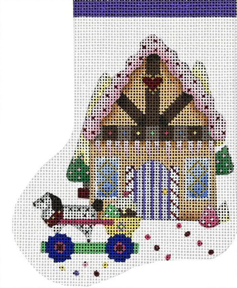 Gingerbread House Mini-Sock (Melissa Shirley)