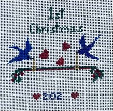Baby's First Christmas - Blue Birds (Kates Finepoint Designs)