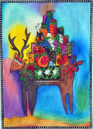 Reindeer Bearing Gifts