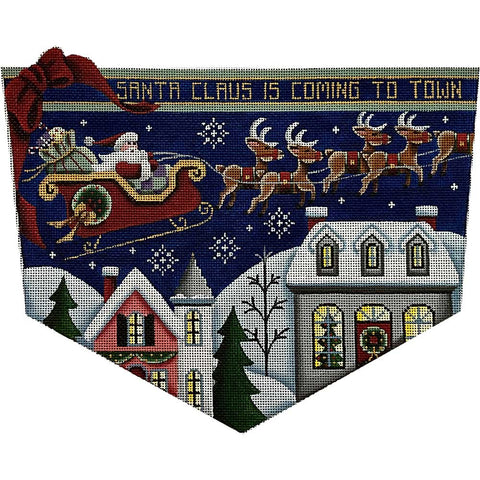 Santa Claus is Coming Stocking Cuff - 13M (Rebecca Wood)