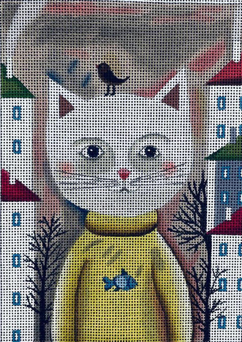 Yellow Sweater Kitty (Mindys Needlepoint)