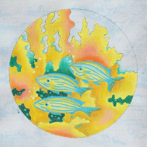 Porthole View - School of Fish (Dedes Needleworks)