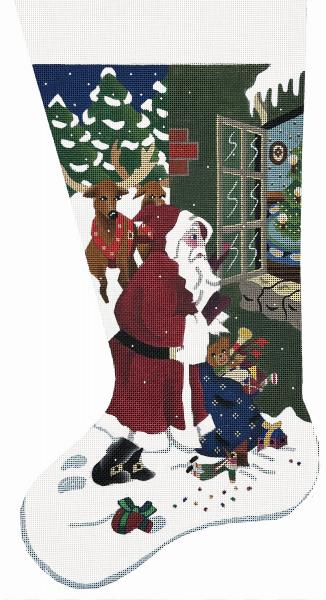 Santa in the Window Stocking (Melissa Shirley)