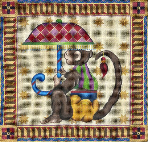 Umbrella Monkey Pillow (Melissa Shirley)