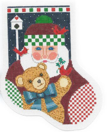 Santa with Teddy Bear Midi Sock