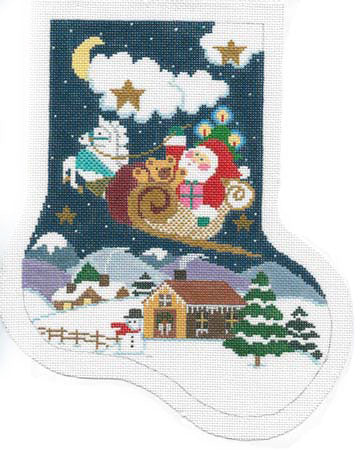 Santa's Sleigh Midi Sock