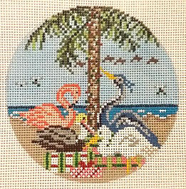 Bird Beach Christmas Ornament (Needle Crossings)