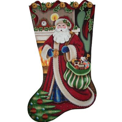 Elegant Santa Stocking - 18ct
