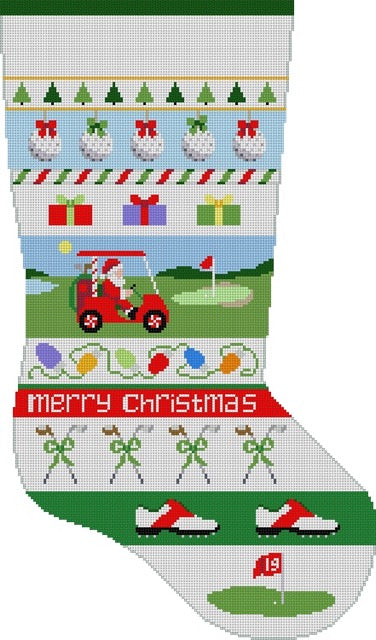 Golfer Stripe Stocking (Susan Roberts)