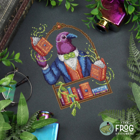 Crow Librarian (Fine Frog Stitching)