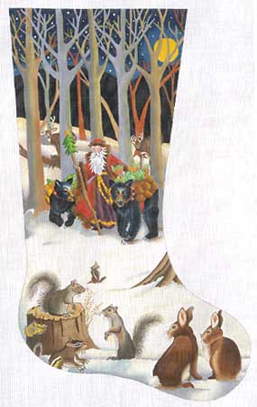 Woodland Santa Stocking