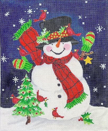 Snowman w/Green Mittens & Cardinals (Kate Dickerson)