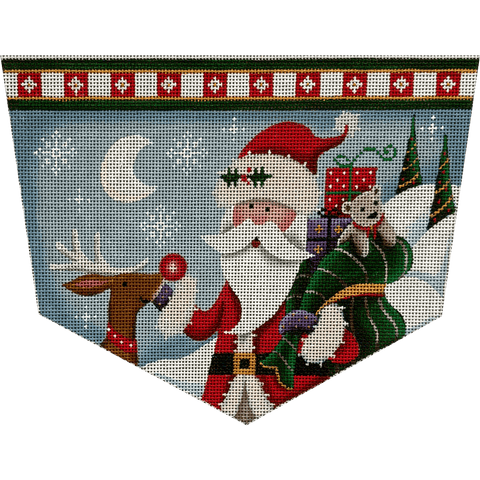 Retro Santa Stocking Cuff - 18M (Rebecca Wood)