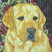 Yellow Lab/Floral Bkgd