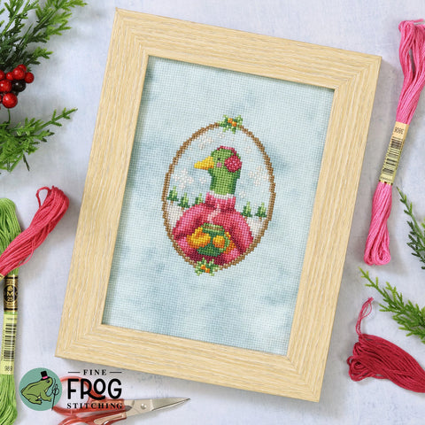 Hot Cocoa Duck (Fine Frog Stitching)