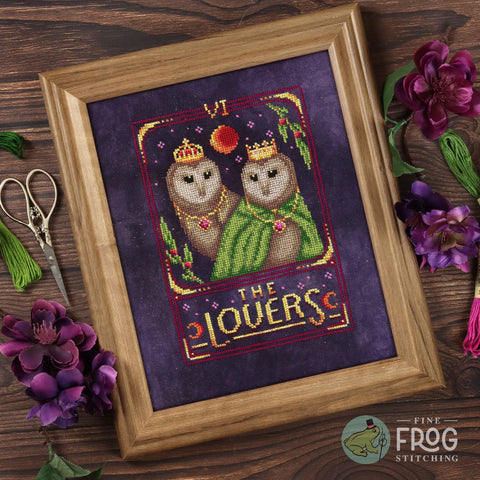 Feather Tarot: The Lovers (Fine Frog Stitching)