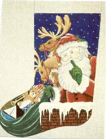 Shhh Santa with Deer Stocking