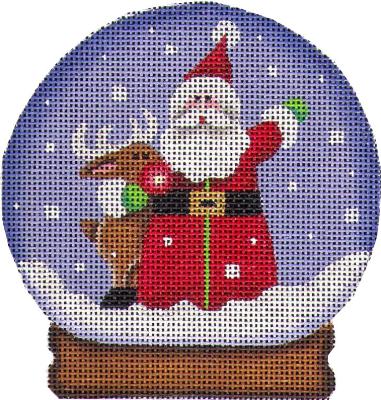 Santa & Rudolph Globe Ornament