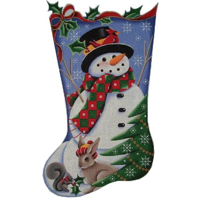 Forest Snowman Stocking - 18ct