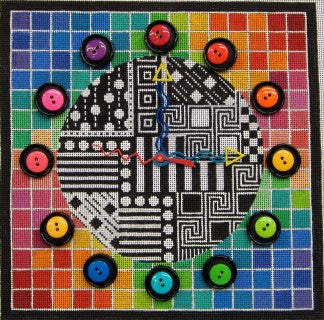 Rainbow Button Clock