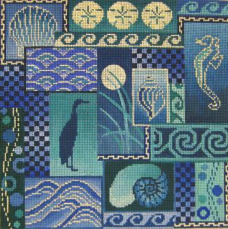Scenes of The Sea - Blue (13ct Mesh)