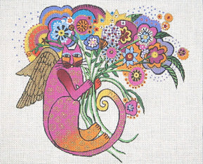 Cat Angel with Bouquet / Floral Cat Angel