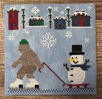 Ice Skating Bigfoot (SamBrie Stitches Designs)