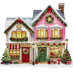 Christmas Village Magnet (Les Petites Croix De Lucie)