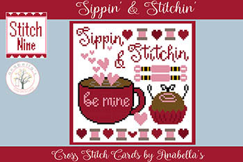 Sippin & Stitchin - Cross Stitch Cards 9 (Anabellas)