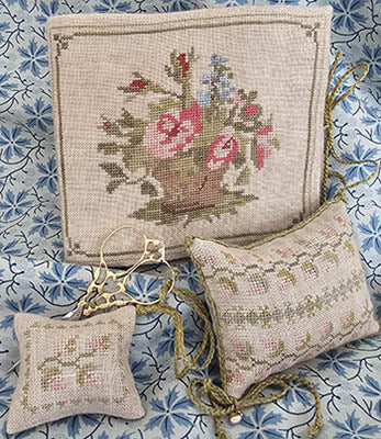 1830's Rose Basket Needlebook (Samplers Not Forgotten)