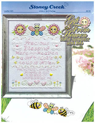 Gift From Heaven Baby Sampler and Bib (Stoney Creek)