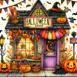 Halloween Shop Magnet (Les Petites Croix De Lucie)