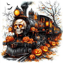 Halloween Train Magnet (Les Petites Croix De Lucie)
