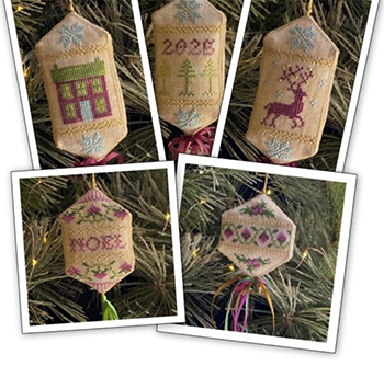 Sampler ornaments (Jean Farish Needleworks)