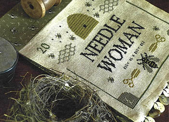 Needlewoman Busy As A Bee (Primitive Hare)
