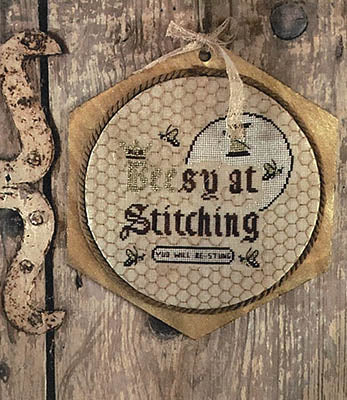 Beesy At Stitching (Primitive Hare)