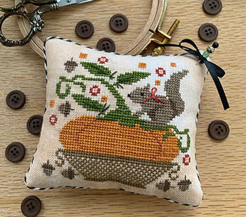 Pumpkin Basket Pinkeep (Stitches By Ethel)