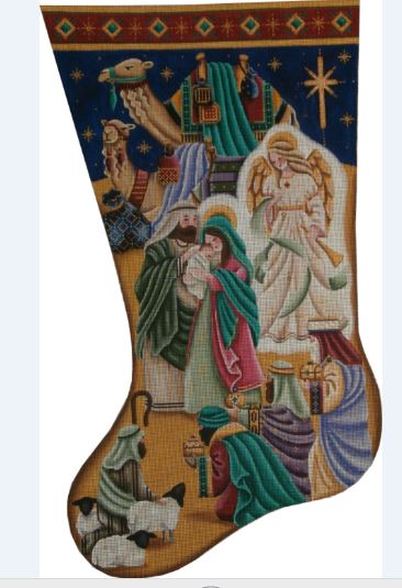 Bright Nativity Stocking - 18ct
