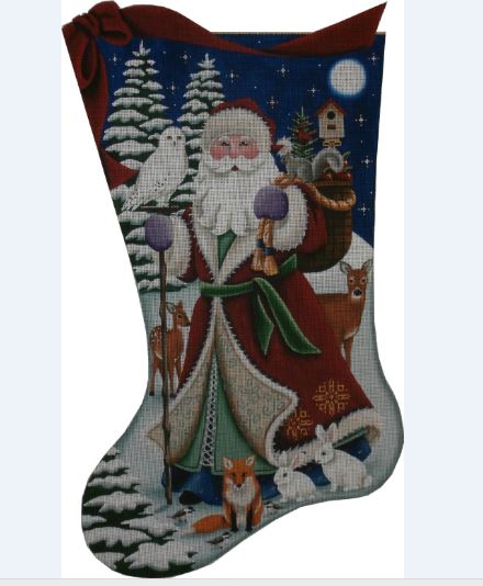 Forest Santa Stocking - 18ct