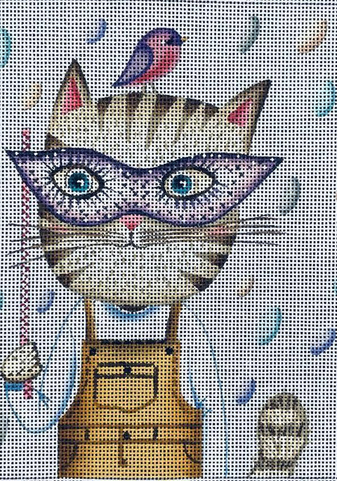 Kitty w/Mask (Mindys Needlepoint)