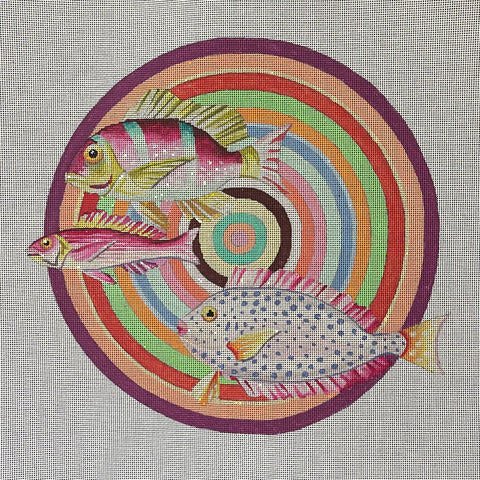 AN526 - Fish on Rainbow Circles (Colors of Praise)