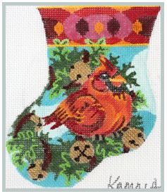 Jolly Cardinal Mini Stocking